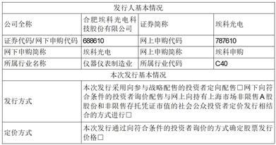 合肥埃科光电科技股份有限公司首次公开发行股票并在科创板上市招股意向书提示性公告