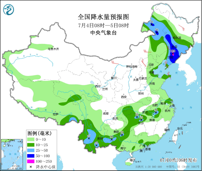 今起东北有大到暴雨，明起京津冀等地高温，局地可超40℃