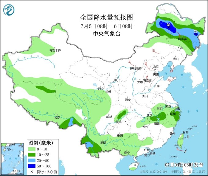 今起东北有大到暴雨，明起京津冀等地高温，局地可超40℃