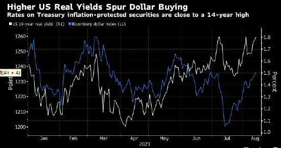 美国实际收益率逼近14年高点 激发美元新买盘